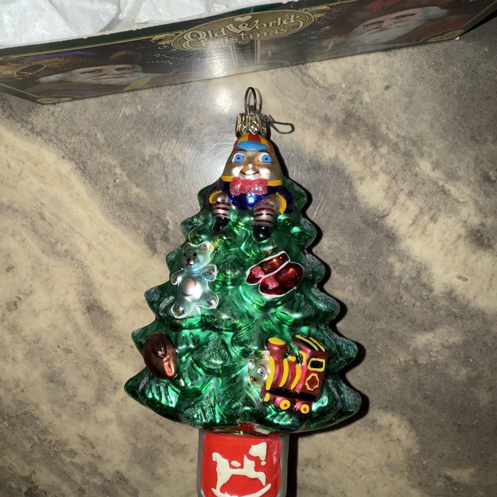 Old World Christmas Toy Tree Ornament Nutcracker Train Rocking Horse OWC Box